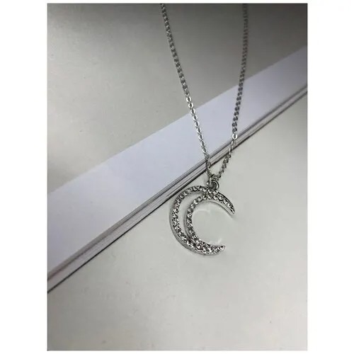 Колье XUPING JEWELRY, кристалл, стекло, пластик, фианит, длина 35 см, серебряный