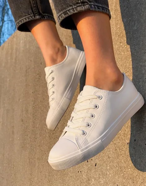 Белые кроссовки из искусственной кожи New Look-Белый