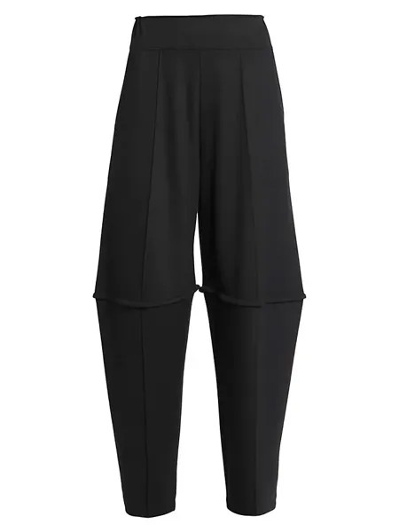 Широкие брюки из шерстяного джерси Issey Miyake, черный