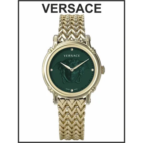 Наручные часы Versace Женские золотые стальные кварцевые оригинальные, золотой