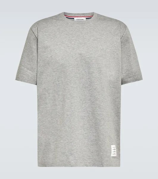 Хлопковая футболка Thom Browne, серый