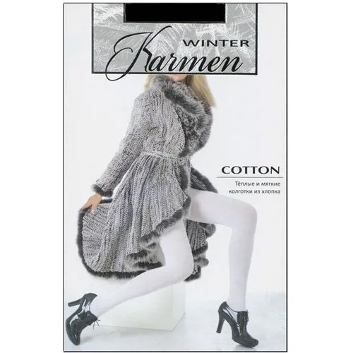 Колготки Karmen Cotton, 250 den, размер 5, черный