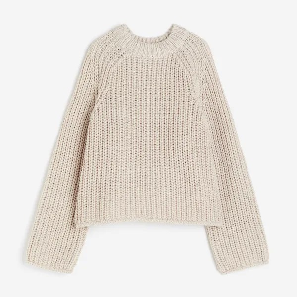 Джемпер H&M Oversized Rib-knit, светло-бежевый