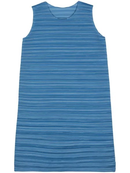 Pleats Please Issey Miyake плиссированное платье миди Sheer Bounce, синий