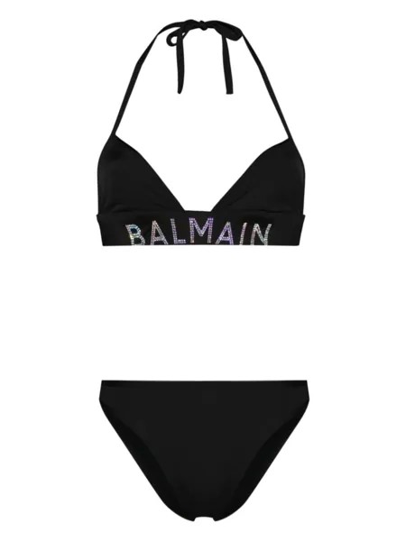 Balmain бикини с логотипом, черный