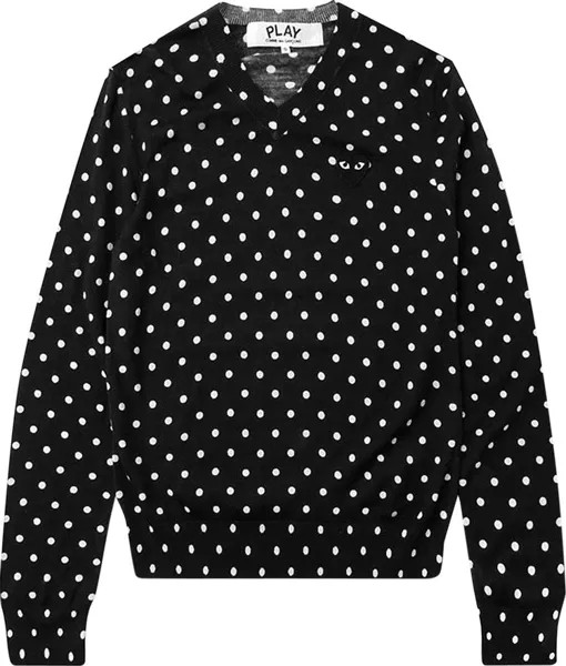 Свитер Comme des Garçons PLAY V-Neck Sweater 'Black', черный