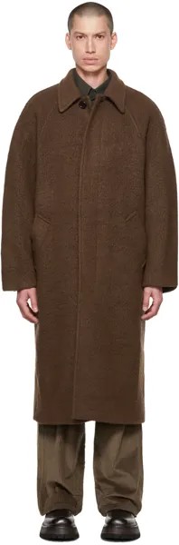 Коричневое текстурированное пальто AMOMENTO