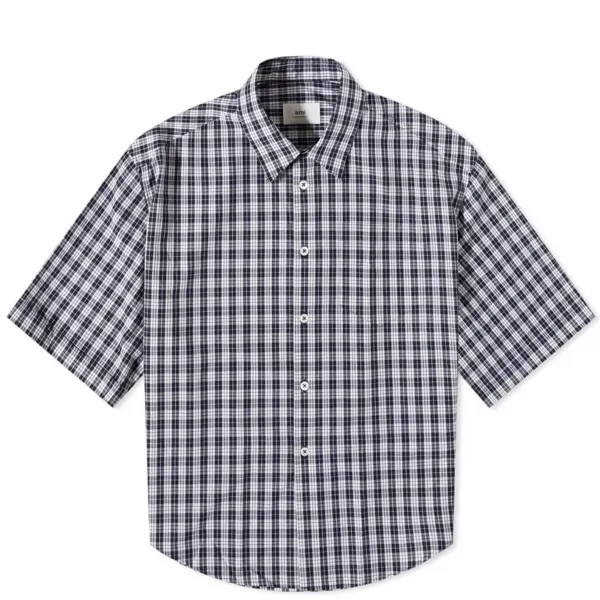 Рубашка Ami Check Short Sleeve, синий/белый