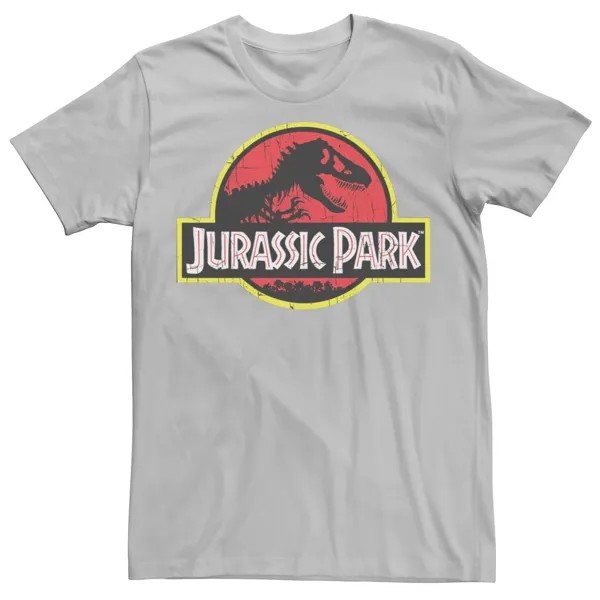 Мужская классическая футболка с президентским логотипом «Парк Юрского периода» Licensed Character, серебристый
