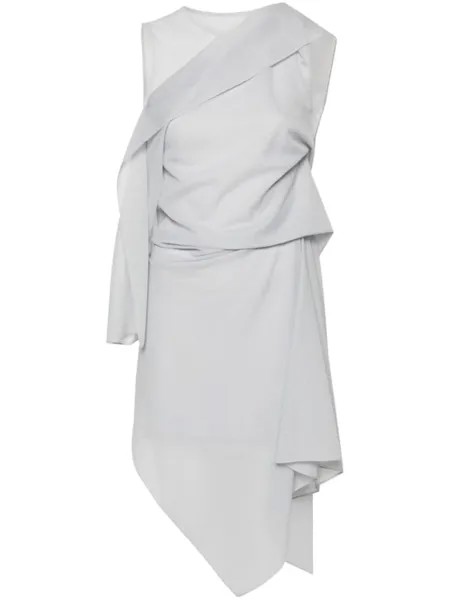 Issey Miyake платье мини с оборками, серый