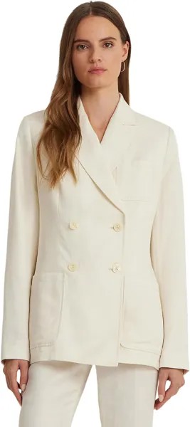 Блейзер LAUREN Ralph Lauren Double-Breasted Linen-Blend Twill Blazer, цвет Mascarpone Cream