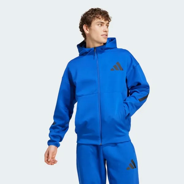 Z.N.E. Спортивная куртка с капюшоном и молнией во всю длину Adidas, цвет Royal Blue