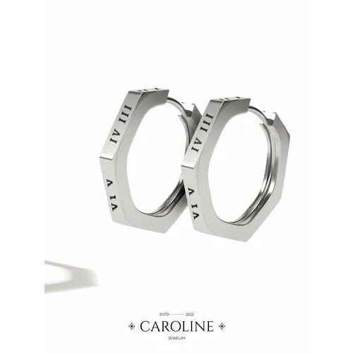 Серьги конго Caroline Jewelry, кристалл, серебряный