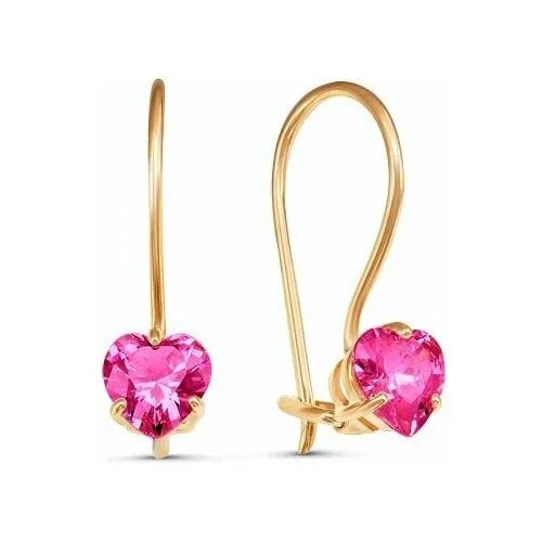 Серьги Infini, красное золото, 585 проба, фианит, золотой
