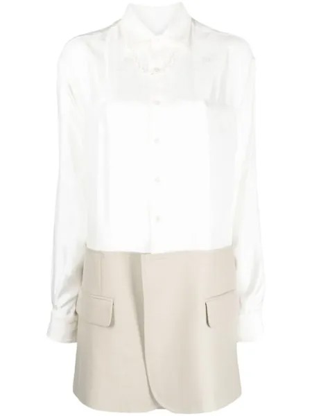 MM6 Maison Margiela платье-рубашка Spliced, белый