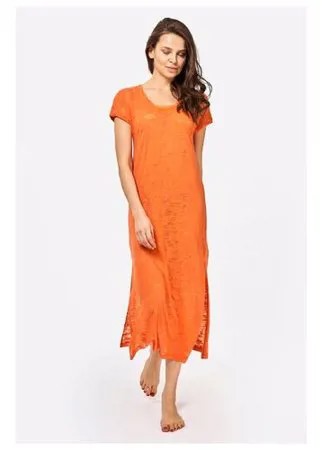 Laete Длинное платье-туника из эластичной вискозы, оранжевый, S