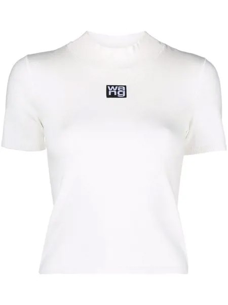 Alexander Wang футболка с воротником-стойкой и логотипом