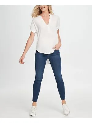 DKNY JEANS Женский топ цвета слоновой кости с разрезом на язычках XS