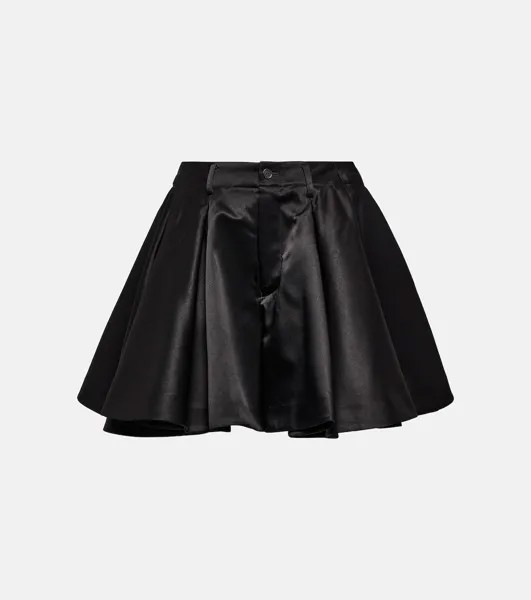 Атласные шорты с высокой посадкой NOIR KEI NINOMIYA, черный