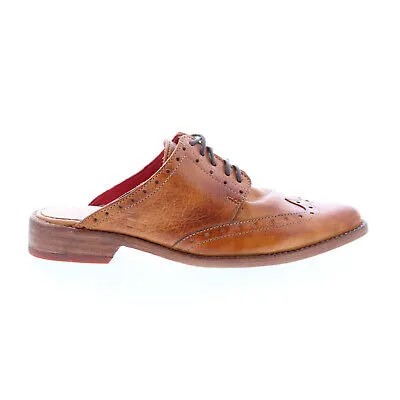 Bed Stu Mickie F373172 Женские коричневые кожаные туфли-мюли на плоской подошве со шнуровкой