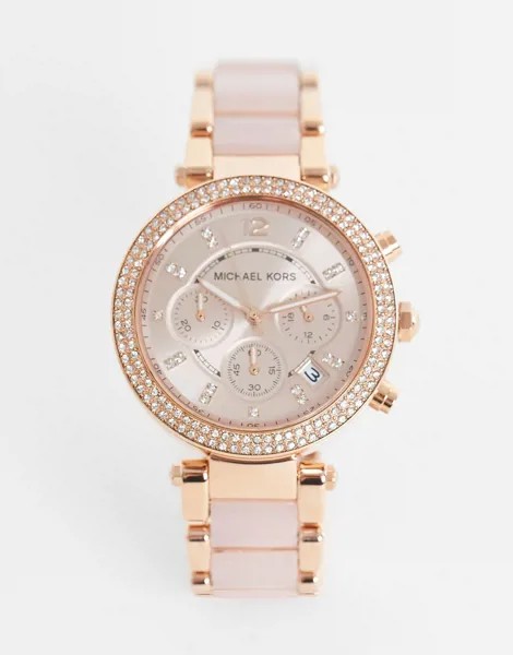Часы-браслет цвета розового золота Michael Kors Parker MK5896-Розовый цвет