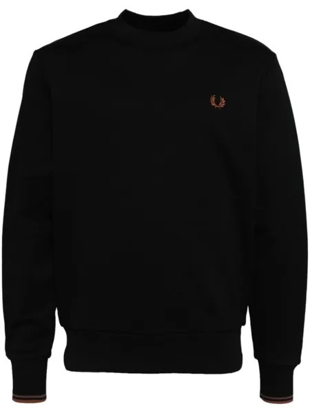 Fred Perry хлопковая толстовка с вышитым логотипом, черный
