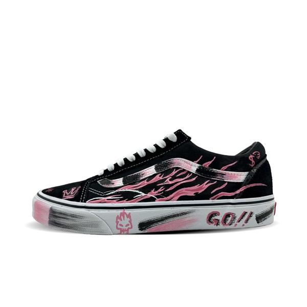 Кроссовки Vans Old Skool Skateboarding Shoes Unisex Low-top Black Red, черный