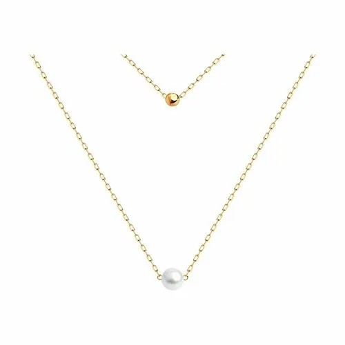 Колье Diamant, красное золото, 375 проба, жемчуг пресноводный культивированный, длина 43 см.