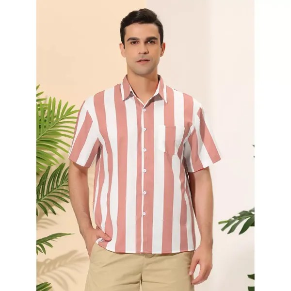 Мужские полосатые рубашки с короткими рукавами, гавайская рубашка на пуговицах с принтом Lars Amadeus