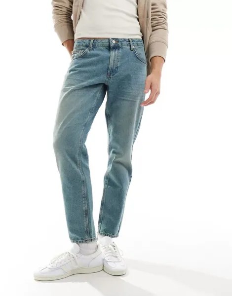 Голубые зауженные джинсы ASOS