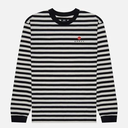 Мужской лонгслив Edwin Basic Stripe чёрный, Размер XL