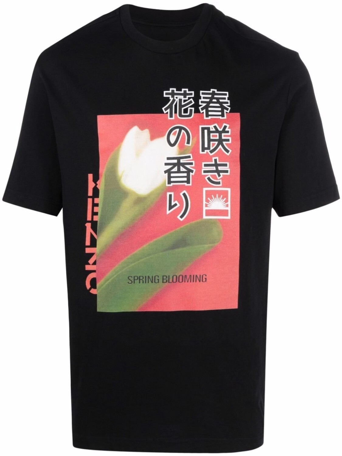 Kenzo футболка Daisy and Tulip с графичным принтом, черный