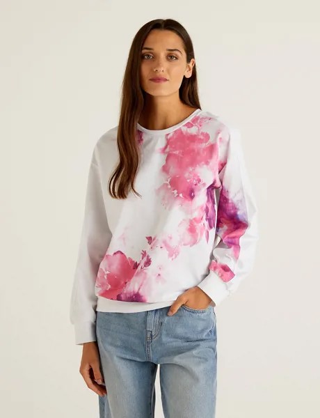 Свитшот женский United Colors of Benetton 21A_3S5VE1AG8 белый M