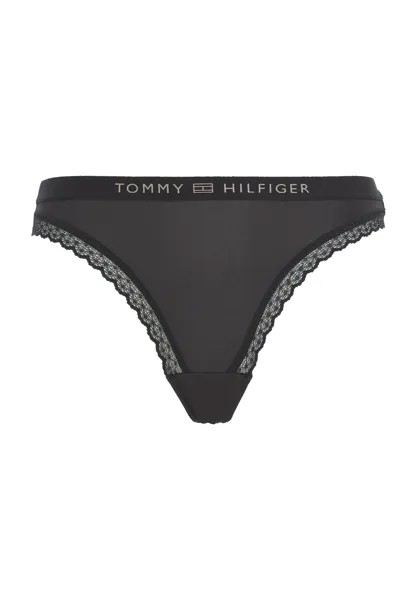 Трусы, пояс с логотипом, кружево, женские TOMMY HILFIGER, цвет Bds Black