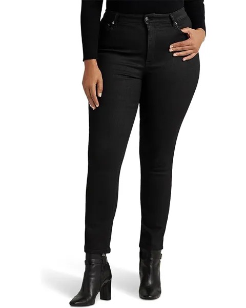 Джинсы LAUREN Ralph Lauren Plus-Size Coated High-Rise Skinny Ankle in Black Wash, цвет Black Wash