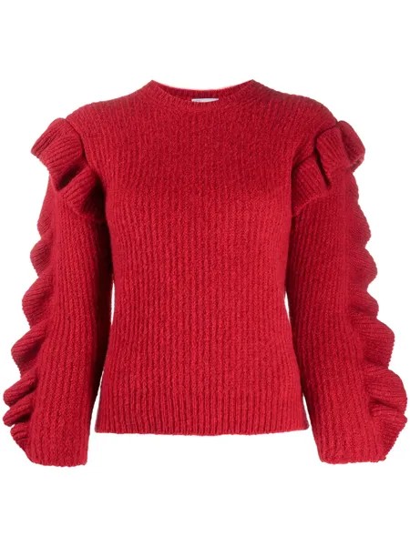RED Valentino джемпер с круглым вырезом и оборками