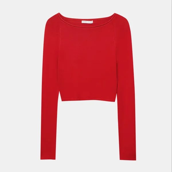 Джемпер Pull&Bear Cropped, красный