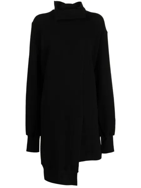 Yohji Yamamoto платье мини с длинными рукавами, черный