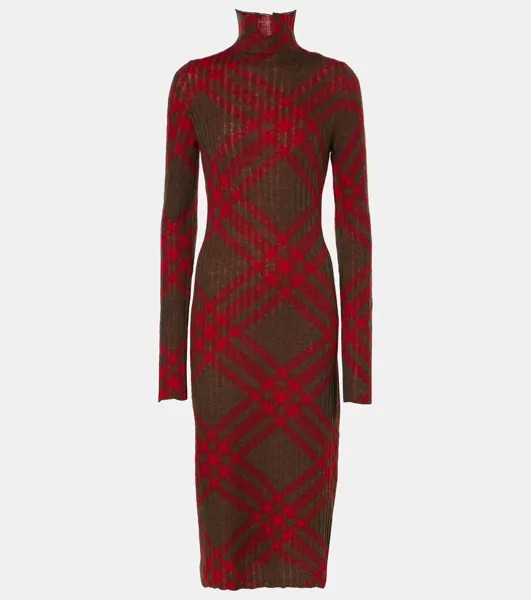 Платье миди в рубчик Burberry Check Burberry, цвет loch ip check