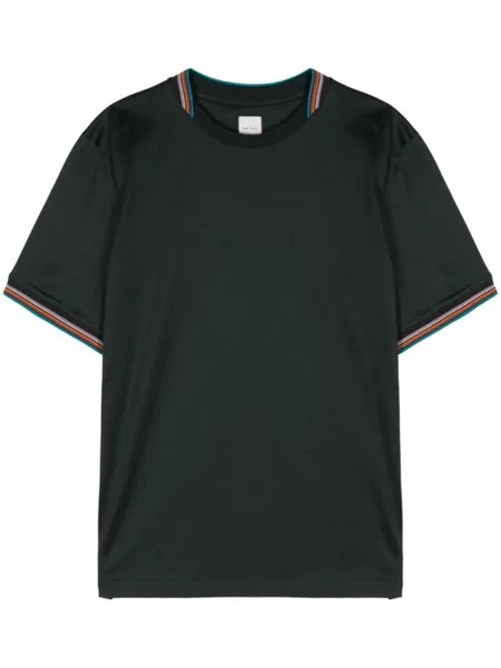 Paul Smith футболка с отделкой в полоску, зеленый