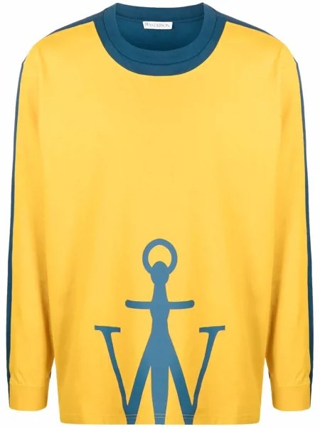 JW Anderson футболка с длинными рукавами и логотипом Anchor