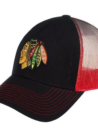 Бейсболка AMERICAN NEEDLE арт. 44612A-CBH Chicago Blackhawks Cross Fade NHL (черный / красный), размер UNI