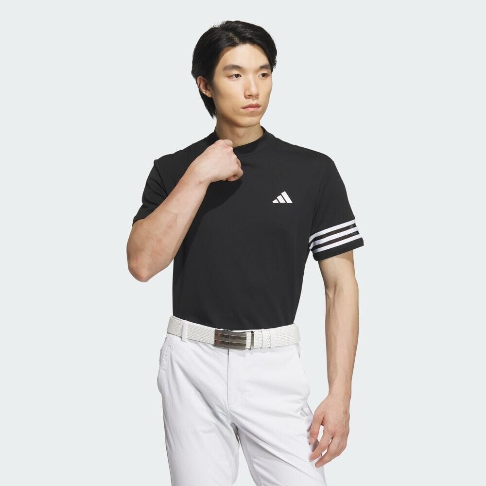 Поло Adidas 3-Stripes Mesh Vent Moc, черный