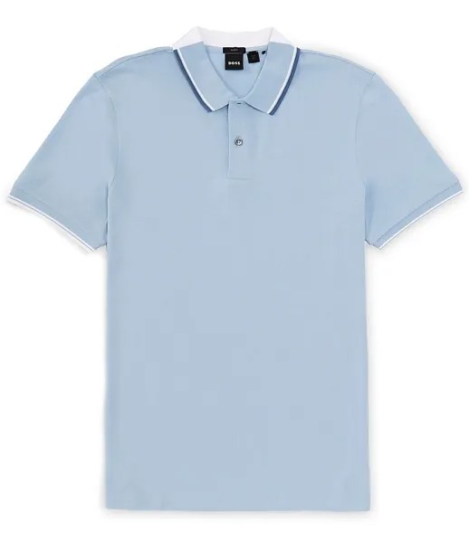 Рубашка поло с коротким рукавом BOSS Slim Fit Phillipson 448 Hugo Boss, синий