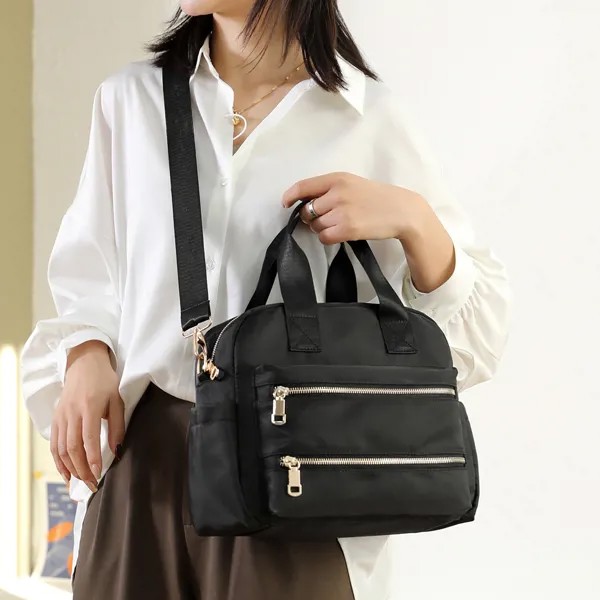 Однотонные дамские сумочки с клапаном 2021, модная женская сумка на плечо, высококачественные нейлоновые сумки через плечо, кошельки