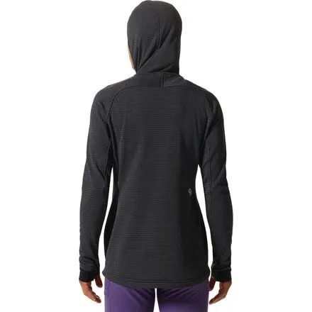 Куртка Polartec Power Grid с капюшоном и молнией во всю длину женская Mountain Hardwear, цвет Blue Slate Heather
