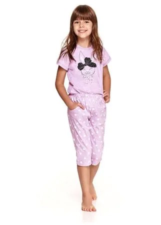Taro Хлопковая пижама для девочек Beki с зайкой сиреневый 104