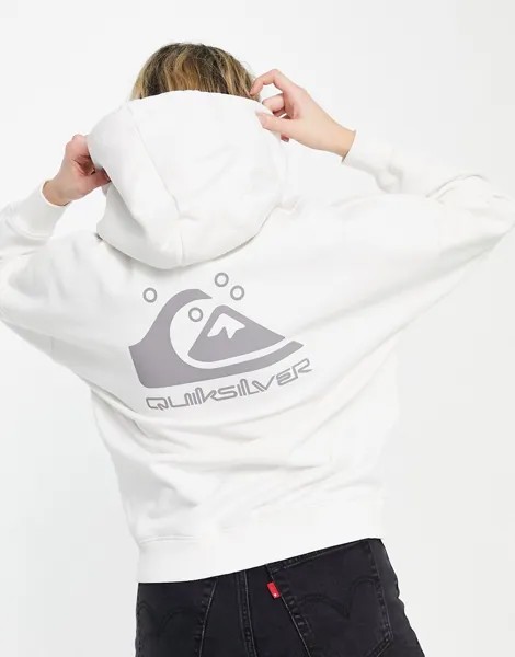 Белое oversized-худи с логотипом Quiksilver-Белый