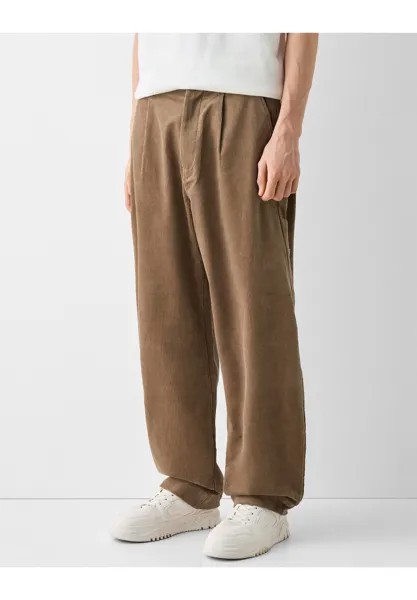 Брюки Darted Skater Bershka, цвет camel