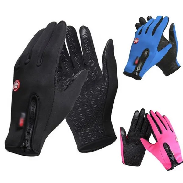 Ветрозащитные и теплые перчатки с сенсорным экраном для мужчин и женщин на велосипеде осенью и зимой